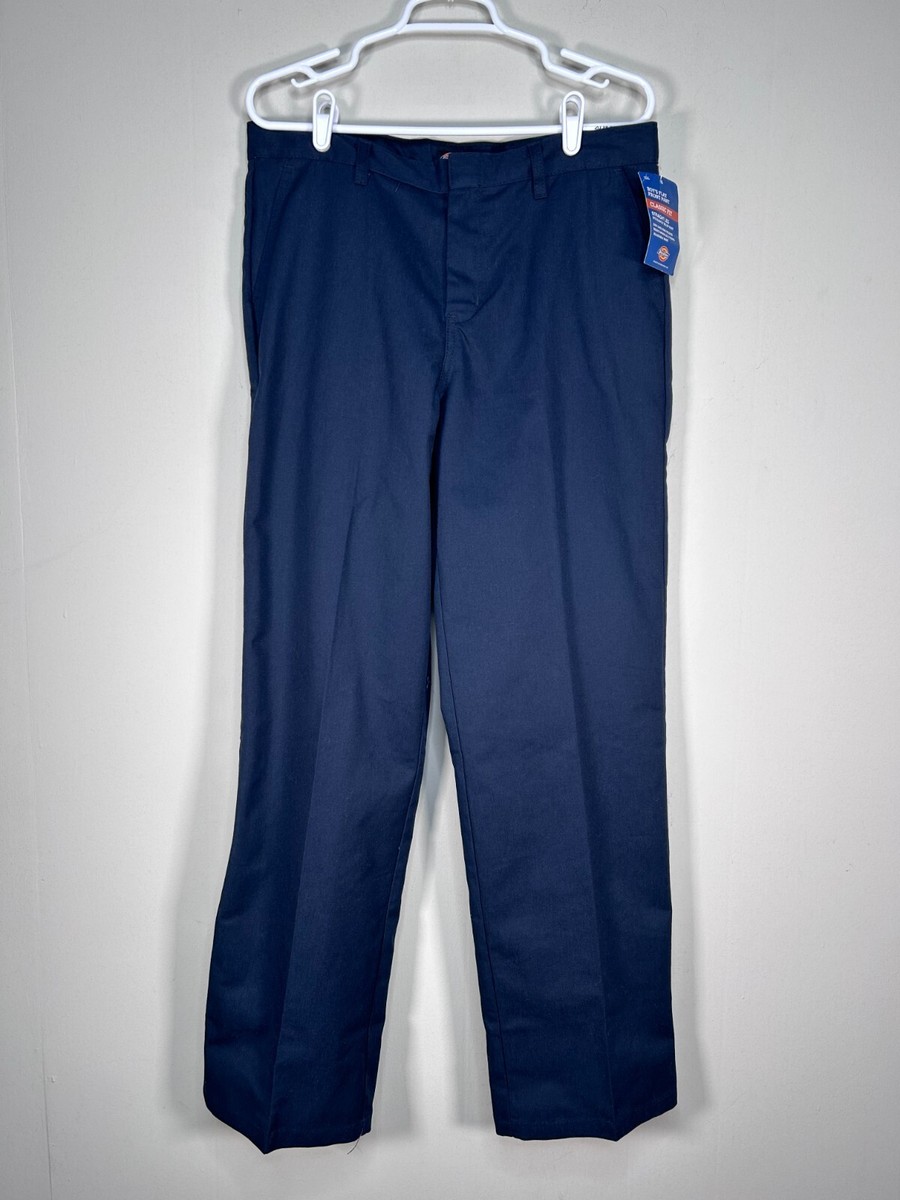 Dickies School Uniform Khaki Pants Boys 20 Husky CLASSIC FIT Blue NWT