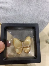 Golden pearl shell brooch