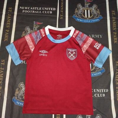 West Ham United Home Football Shirt Jersey Umbro 2022 2023 Size kids 18