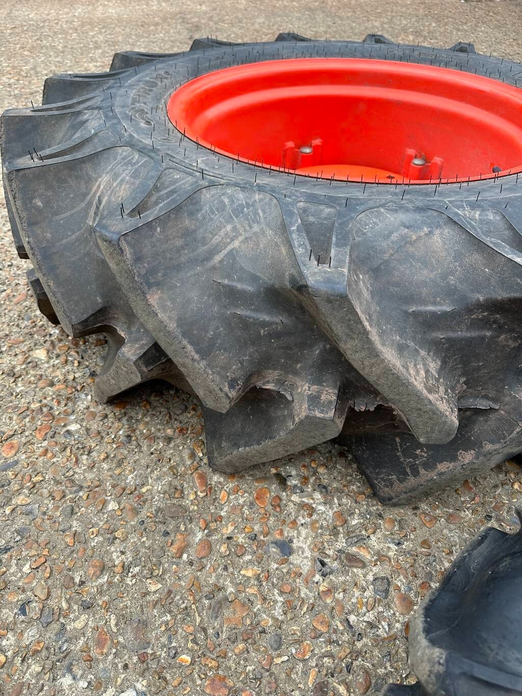 Complete set of Agricultural wheels and tyres to fit a compact tractor