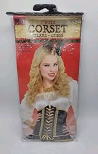 Pirate Corset Caribbean Lady Wench Fancy Dress Halloween Adult Costume Accessory