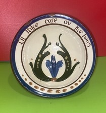 Vintage Longpark Torquay Devonware Pin Dish Bowl Motto Ware Floral Design