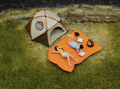EY 1:64 Painted Figure Model Miniature Diorama Outdoor Picnic Camping Reading