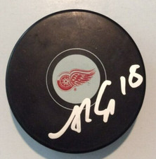 ANDREW COPP SIGNED DETROIT RED WINGS HOCKEY PUCK W/ CASE COA