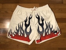 New M Nike Sportswear Woven Flow Flames Americana White Shorts DV9628-133 Men