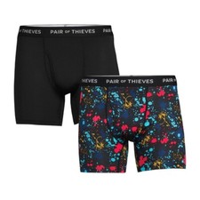 Pair of Thieves Men's Super Soft Long Boxer Briefs 2pk Small 28-30 5 inch Inseam