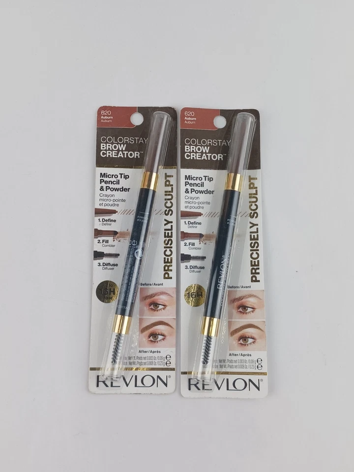 2 PACK REVLON BROW CREATOR MICRO TIP PENCIL DEFINE, FILL & DIFFUSE 620 AUBURN - Image 2 of 4