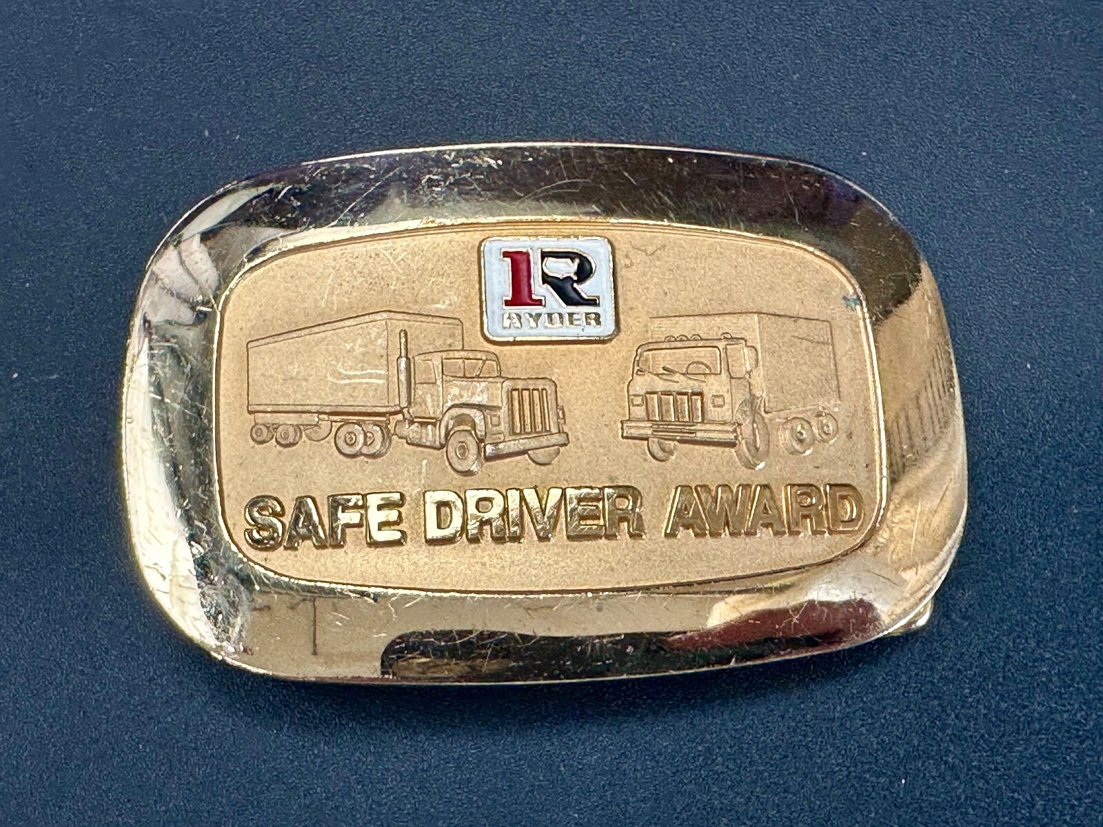 Ryder Trucking Lines Vintage Safe driver award gold t… Gem