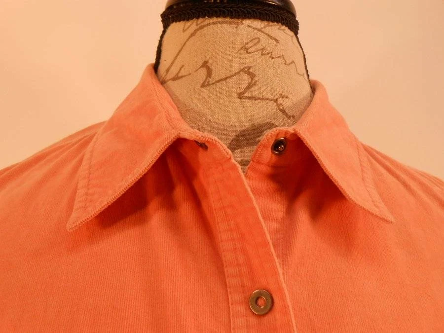 Hermosa blusa ajustada para mujer Talbots grandes naranja suave cepillada manga larga Foto 2 de 4
