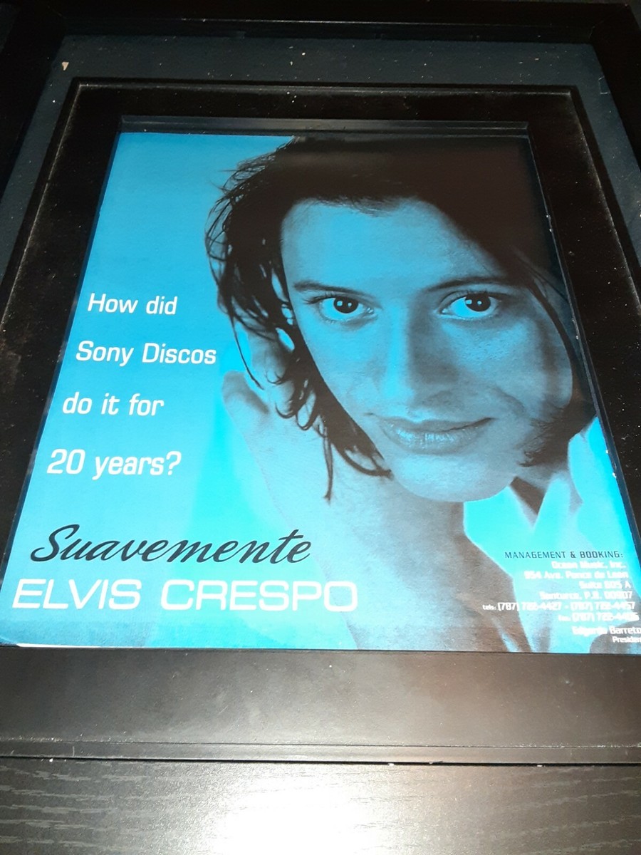 Elvis Crespo Suavemente Rare Original Promo Poster Ad Framed!