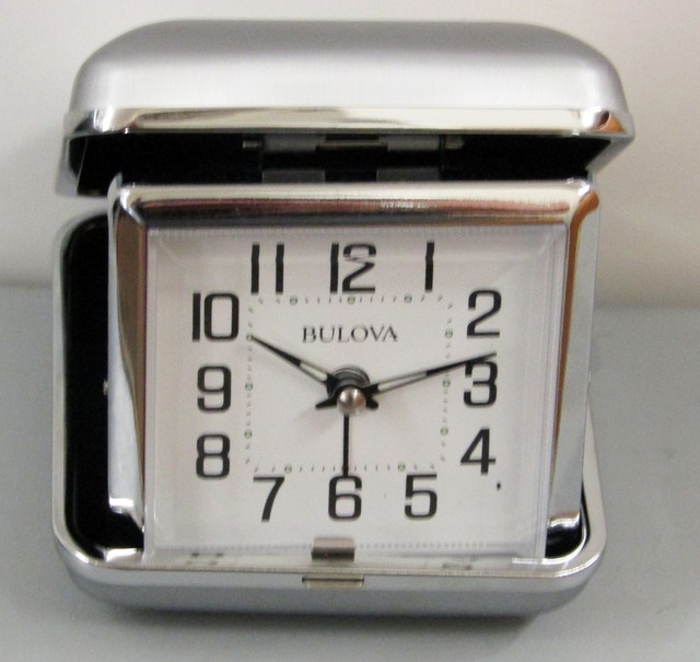 Bulova B6123 Traveler Alarm Clock Silver for sale online eBay