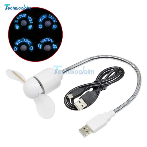 Flexional Mini USB Programmable Flashing LED Light DIY Messages Cooling Fan - Picture 17 of 18