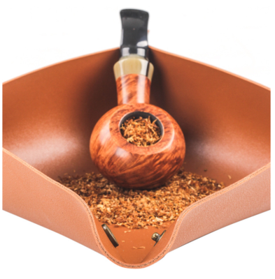 leather pipe tobacco tray Roll  Minimalist Organizer for Pipe Smokers | Light Brown (Cognac) Dark Brown (Milk Chocolate)  deep and classic Foldable Cigarettes Rolling Tray -