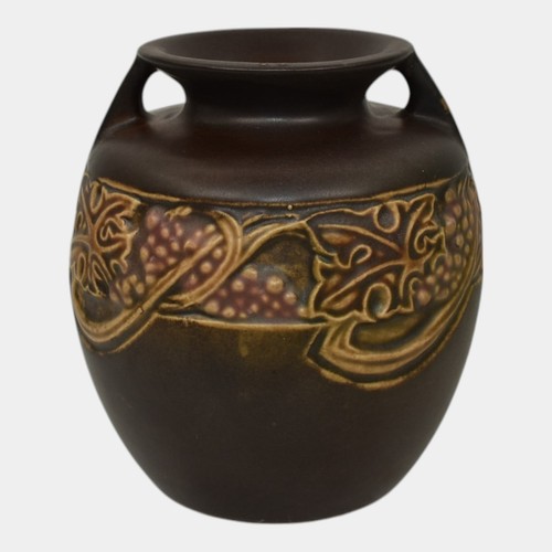 Roseville Rosecraft Vintage Brown 1925 Arts And Crafts Pottery Vase 273-4