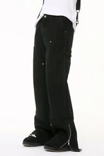 Men's Raw Hem Bootcut Jeans with Zip-Up Sides