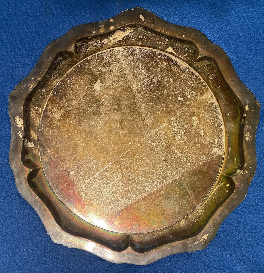 Bandeja antigua alemana 800 plata Art Nouveau Lázaro Posen Foto 3 de 4