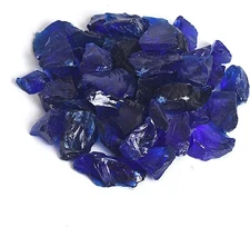 High Luster Reflective Fire Glass Gravel, Sapphire Blue, 1-2cm, 540g/1.19lb