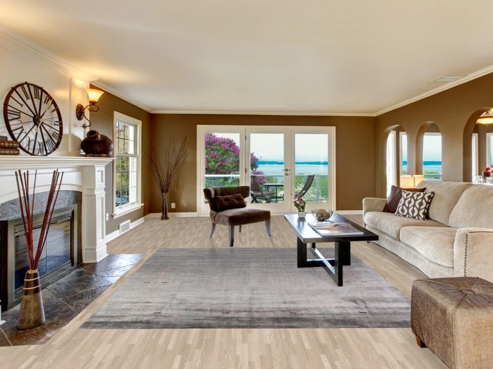 Grey Gabbeh Area Rug Hand-knotted Silk Rug 8x10 ft - Image 2 of 4