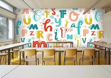 3D Color Letters ZHUA2762 Wallpaper Wall Murals Removable Self-adhesive Amy