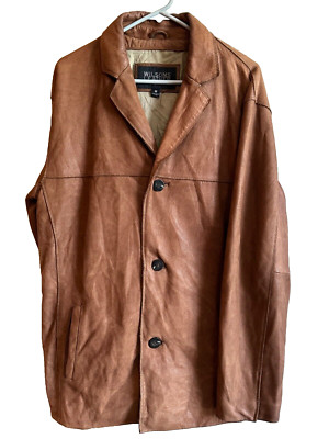 WILSONS Pelle Studio Genuine Vintage Leather Jacket Size Medium 