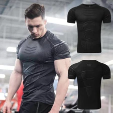 Men's Compression Athletic Fitness Shirt Base Layer Tops Sports Gym Tight Dry