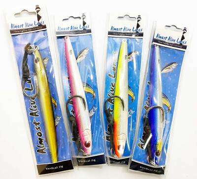 Saltwater Vertical Lead Fishing Jigs 150 gram 5.2 ounce 4 pcs with Assist Hook