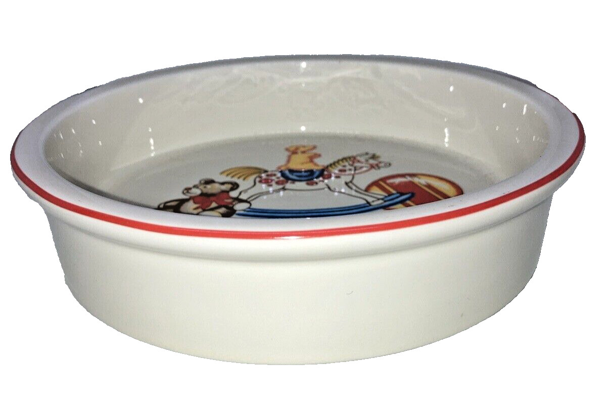 1992 Tiffany & Co child's 3pc dinner set mug plate bowl toys snear drum soldier