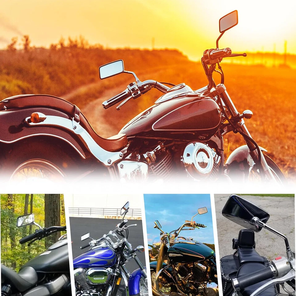 Par de espejos retrovisores laterales de moto para Yamaha Yamaha Virago XV 750 1100 250 535 Bobber Foto 4 de 4