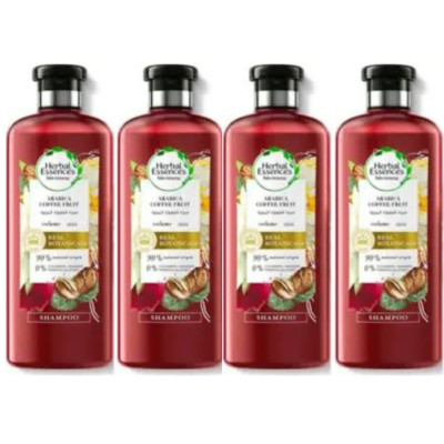 4x Herbal Essences Arabica Coffee Fruit Shampoo Infuses Fine 400ml