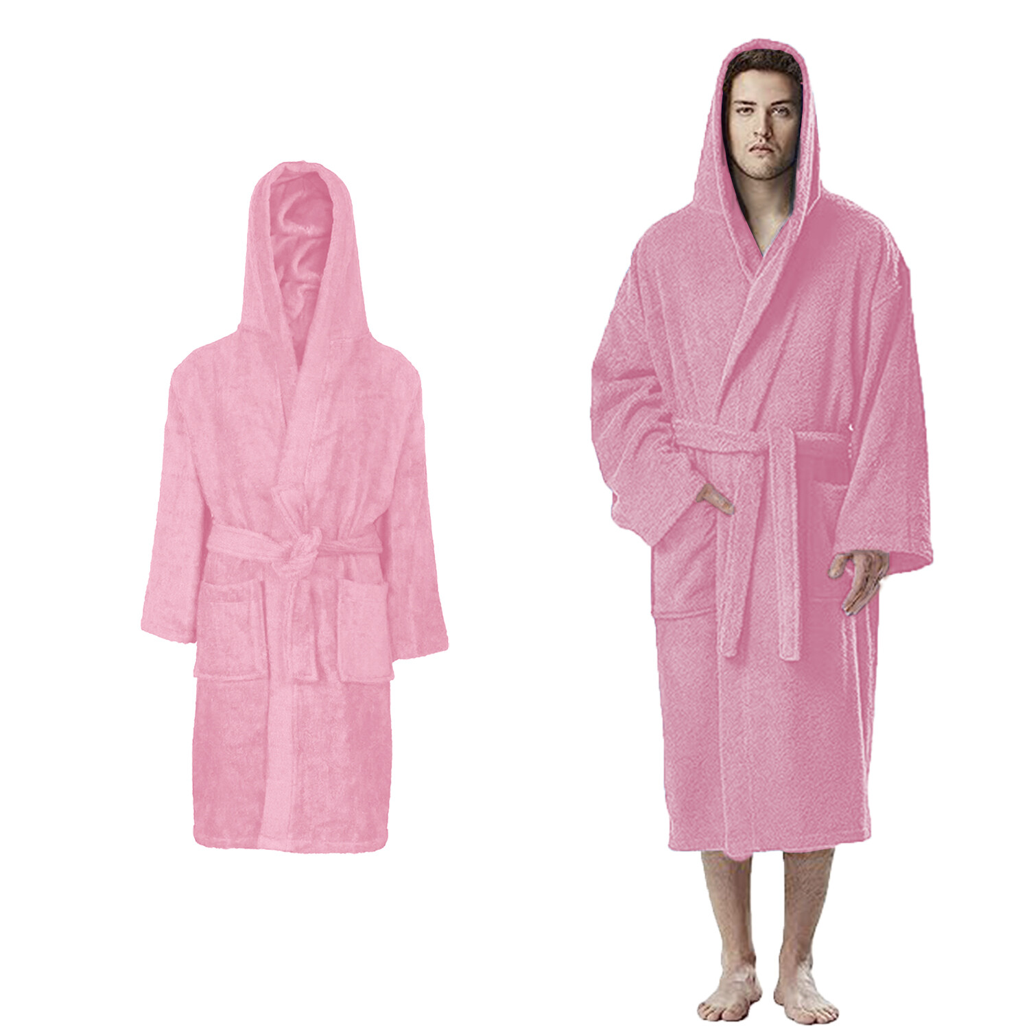 Terry Towel Hooded Bathrobe Men Bath Robes Soft Cotton Towel Dressing