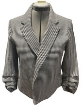 Rachel Zoe Houndstooth Black  White Womens Open Front Blazer Jacket Size S
