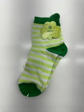 Green Striped St Patricks Day Socks Womens One Size