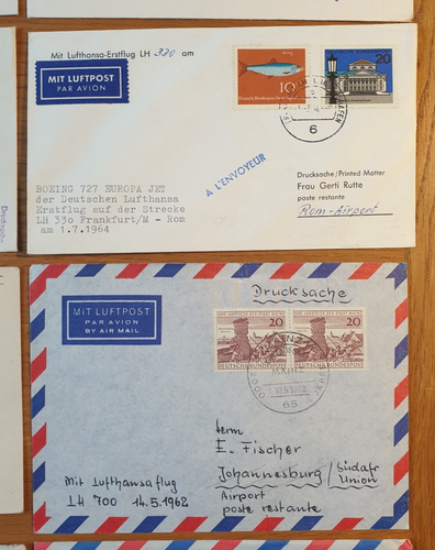- 1960 to 1965 GERMANY - 20 x First Flight / Flown Covers LUFTHANSA Job Lot B - Picture 6 of 24