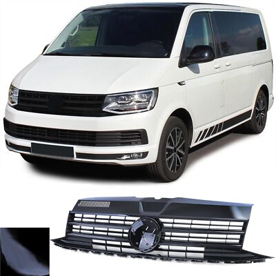 Kühlergrill Schwarz Glanz für Emblem für VW T6 Bus Transporter 15-19
