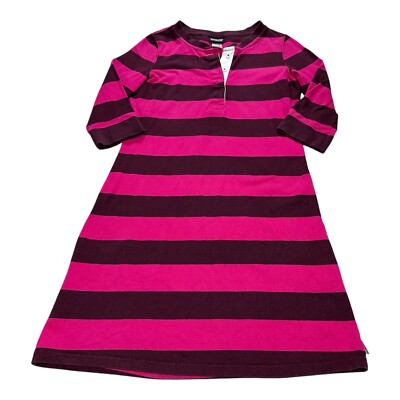 Patagonia 100% Organic Cotton Sender Striped Dress Womens S Pink 3/4  Sleeve | eBay