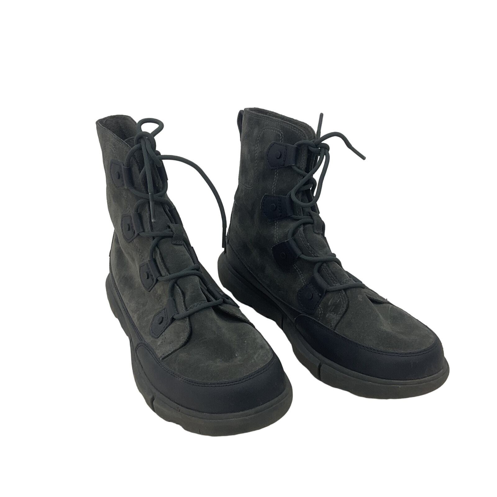 Sorel Men's Gray Leather Combat Boots Size 11.5 Preowned-image