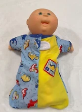 1991 Vintage Hasbro Cabbage Patch Kid Preemie Baby Doll Green Eyes Nightgown 