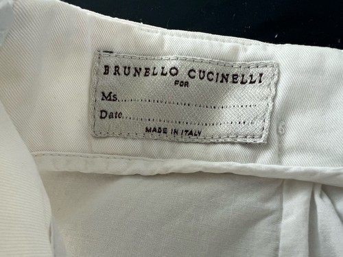Brunello Cucinelli Mini Skirt White 100%Cotton Monili Size 42 /6 - Picture 4 of 12