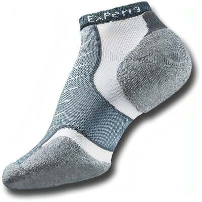 Thorlos Experia Ultra Light Micro Mini Crew Running Socks Grey Mens Cushioned