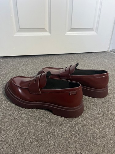 Nuevo CAMPER Walden BORGOÑA 100% Cuero BROGUES Zapatos TALLA UK 12 - Imagen 6 de 12