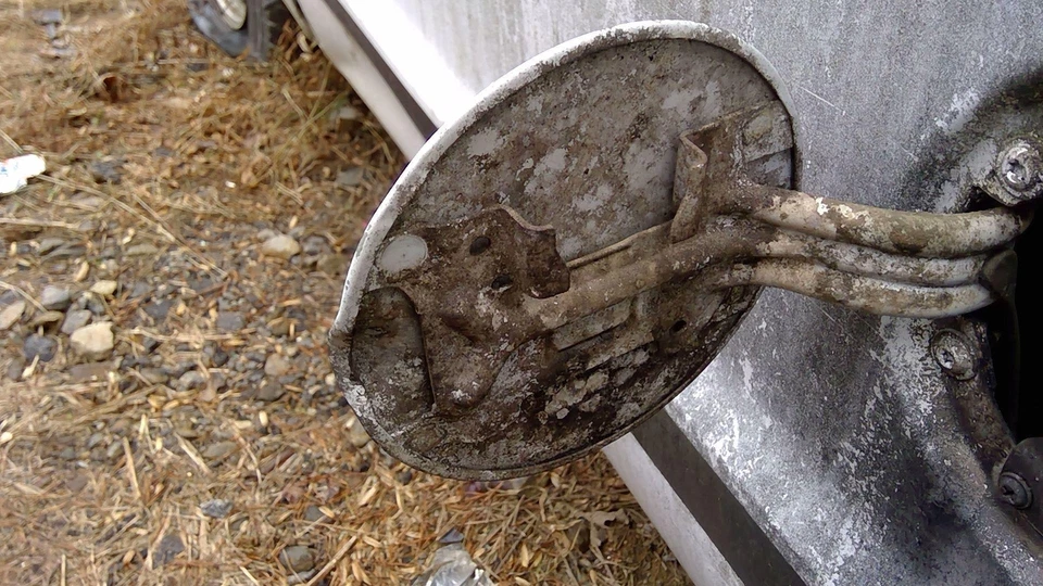 01-03 Dodge Ram Van B1500 B2500 B3500 puerta de combustible aleta de gas blanco PW6 55347468AD Foto 2 de 2