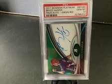 2011 BOWMAN PLATINUM BRYCE HARPER #BPABH PROSRECT AUTO GREEN REF. /399 PSA 10