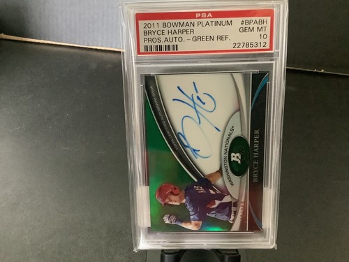 Bryce Harper [Gold Refractor] #BPABH card from 2011 Bowman Platinum Prospects Autographs