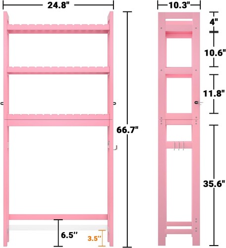 Moisture-Resistant 3-Tier Bathroom Shelf Unit - Modern Freestanding Organizer - Picture 5 of 9