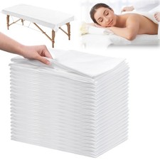 100PCS Disposable Bed Sheets 31.5x71 Non Woven Massage Table Spa Covers White