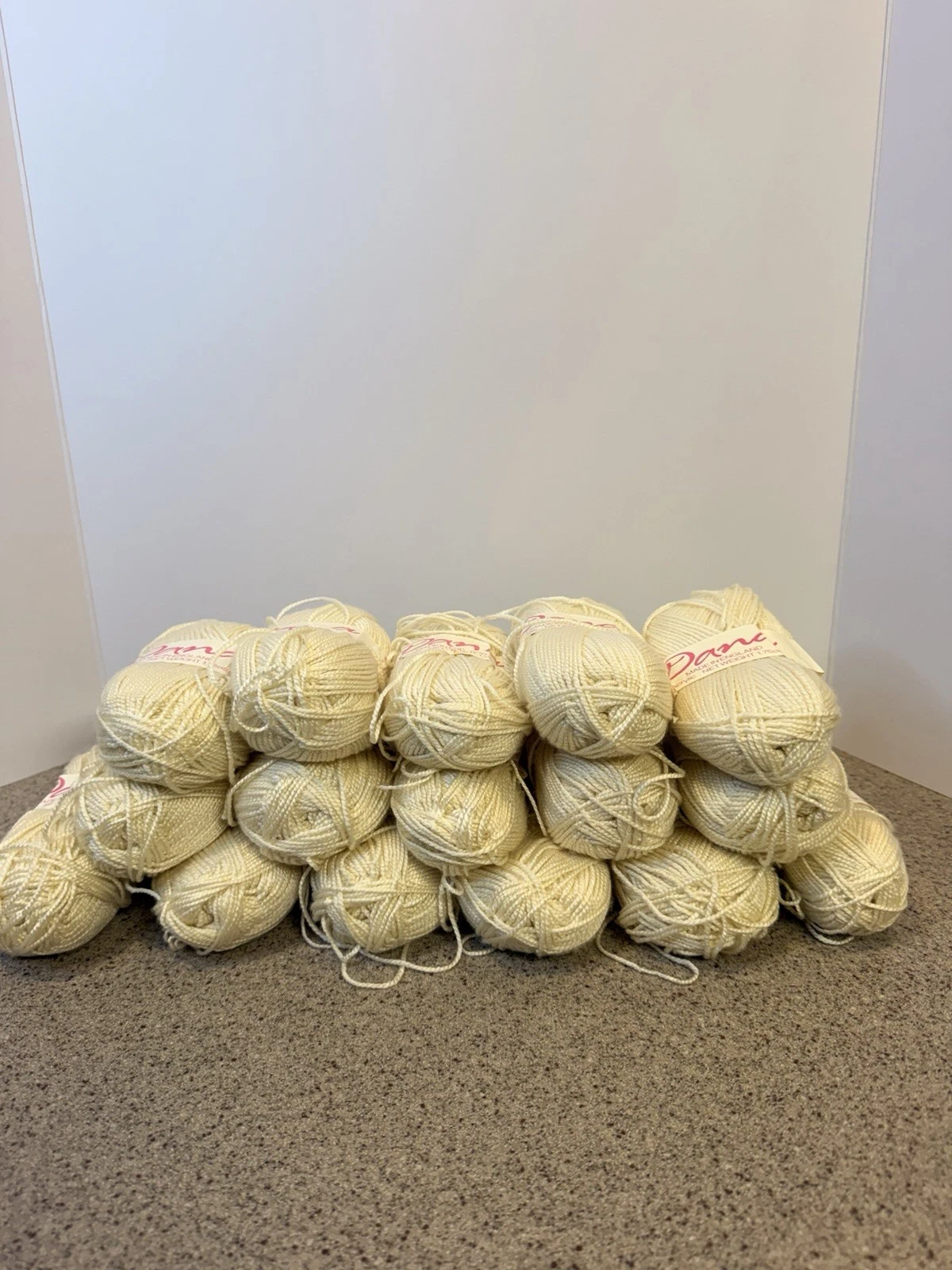 Large Lot Vintage Dana Cream Acrylic Yarn Made in England 16 Skeins (800g Total) image 3