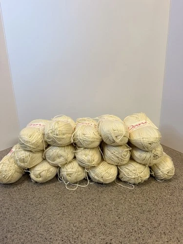 Large Lot Vintage Dana Cream Acrylic Yarn Made in England 16 Skeins (800g Total) image 3