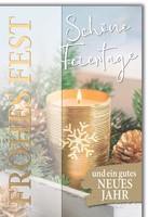 Weihnachten Kerze In Gold SchöNe Feiertage GlüCkwunschkarte Mit Umschlag