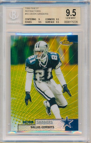Deion Sanders [Refractor] #55 1999 Topps Finest card