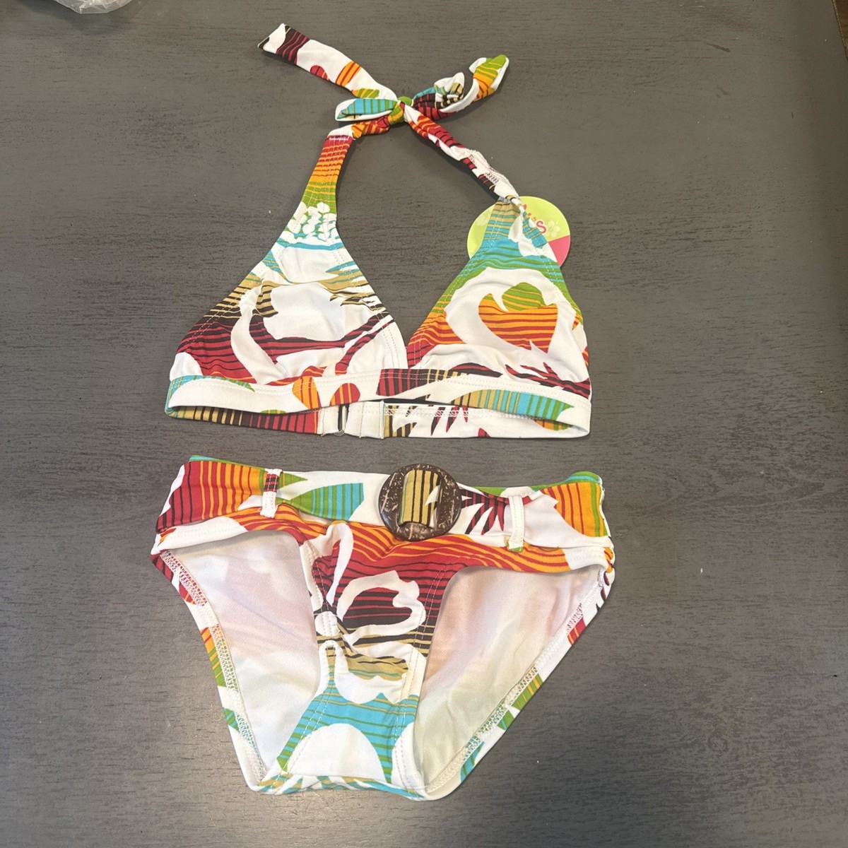 NWT Colorful LIMITED CLUB TOO two Piece Swimsuit Bikini Size